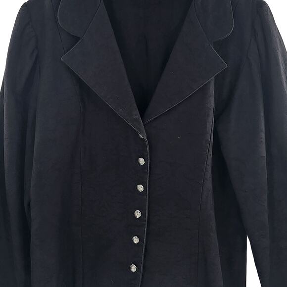 Women’s Jacquard Tuxedo Jacket Coat Size 18 WAH Maker True West Black Western - Picture 3 of 13
